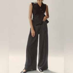 By Anthropologie pinstripe wide leg trousers